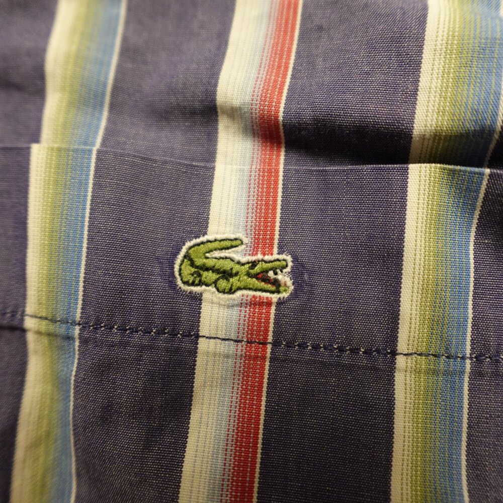 Lacoste Button Down Shirt Men’s Medium EU 40 Multicolor Stripe Vintage French - Picture 6 of 14